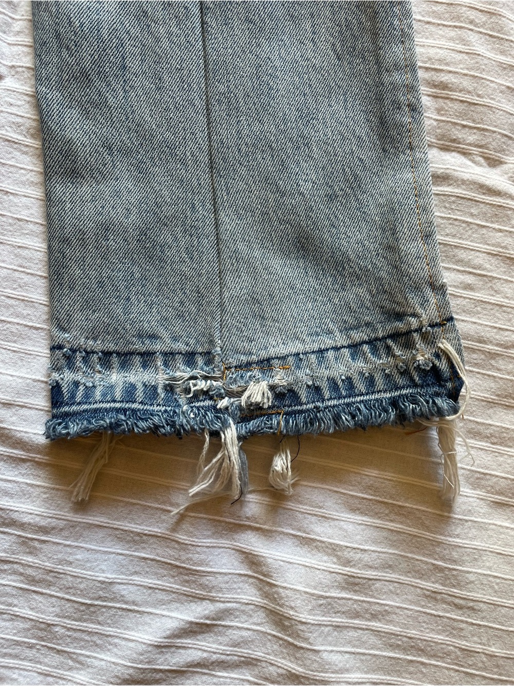 EB Denim Light Blue Reconstructed Button-Fly Flare Jeans - Picture 4 of 7